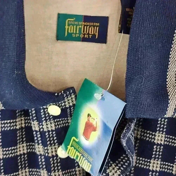 Fairway checkered Long sleeve Polo Men's L - Picture 6 of 9